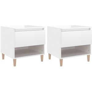 Vidaxl - Bedside Tables 2 pcs High Gloss White 50x46x50 Engineered Wood