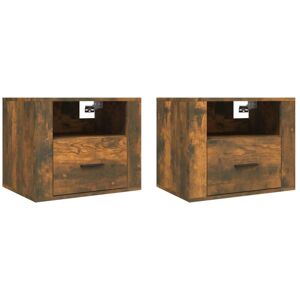 Vidaxl - Wall-mounted Bedside Cabinets 2 pcs Smoked Oak 50x36x40 cm