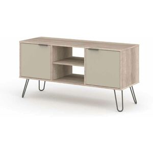 Core Products - 2 Door Flat Screen tv Unit - Textured Manufactured Board/Metal - 114.5 x 39.5 x 57 cm - Driftwood /Calico
