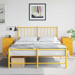 Bonnevie - 2 pcs Bedside Cabinet,Bed Cabine,Nightstand s Mustard Yellow 34.5x39x62 cm Steel VSVS331761