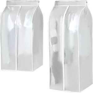 Linghhang - 2 Pieces Garment Dust Bag, Wardrobe Cover, Large Dustproof and Mothproof Protective Cover for Jacket, Coat, Suit (Transparent-60 x 50 x