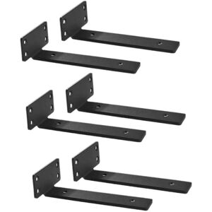 CYSLMUK 0.2' Thick Black l Shaped Shelf Brackets, Hidden Steel Shelf Brackets - 8' Heavy Duty Floating Shelf Hardware (6Pcs)