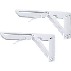ZVD 2pcs Wall Mounted Folding Shelf Bracket Triangular Folding Shelf Bracket Space Saving Workbench Table Bracket (k type - 12')