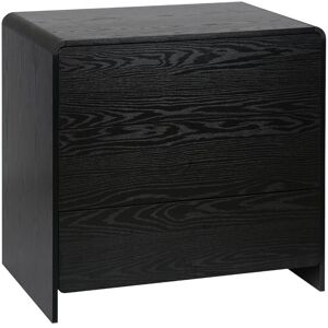 Sweeek - 3-drawer rounded wood-effect chest, Milo, Black, 80x50x75 cm