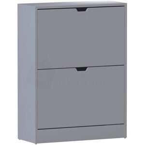 Home Discount - 2 Drawer Shoe Cabinet Hallway Storage Cupboard Stand, 100% fsc, Grey
