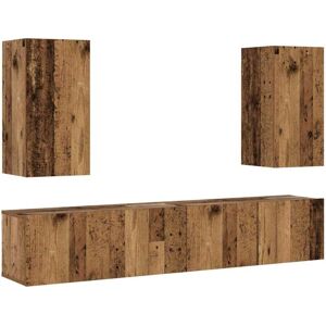 Vidaxl - Wall Mounted tv cabinets 4 pcs Old Wood Engineered Wood