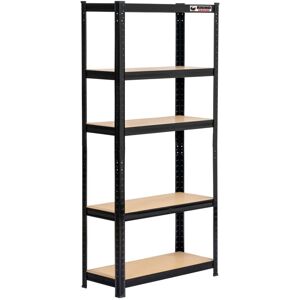 Rhino Racking - Four Bay 5-Tier Garage Shelving Unit 150x75x30cm Black 200kg per tier