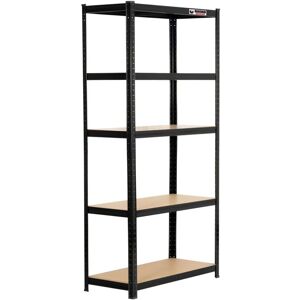 Rhino Racking - Four Bay 5-Tier Garage Shelving Unit 180x90x40cm Black 200kg per tier