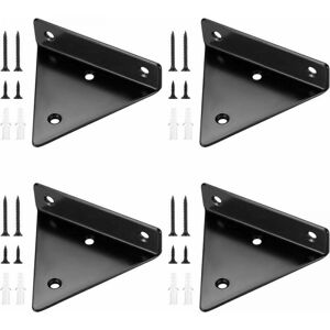Cyslmuk - 4 Pieces Floating Shelf Brackets, Invisible Triangle Wall Shelf Brackets, Metal Wall Shelf Brackets for Shelves