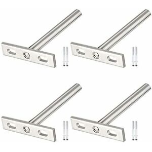 HÉLOISE 4 Pieces Invisible Floating Shelf Brackets Hidden Fixture t Shape Wall Shelf Bracket for Fixing Wooden Shelf Brackets Invisible Woodwork diy Shelves