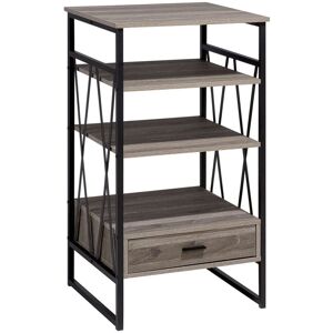 Beliani - Modern Wooden Console Table 3 Tiers 1 Drawer Home Office Light Wood Keene