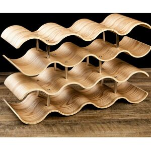 Unho - Wooden Wave Wine Rack/Creative Home Grape Wine Holder Shelf Cabinet/Bottle Rack