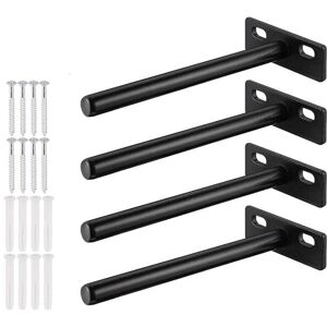 CYSLMUK 4Pcs Floating Shelf Bracket, Metal Invisible Shelf Bracket, Heavy Duty Hidden Shelf Bracket, Invisible Wood Shelf Bracket (124mm)-Wall Mounted Shelf