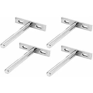 Cyslmuk - 4Pcs Invisible Floating Shelf Bracket, Hidden T-Shaped Fixed Wall Shelf Bracket for Fixed Wood Shelf Support, diy Invisible Wood Shelf-Wall