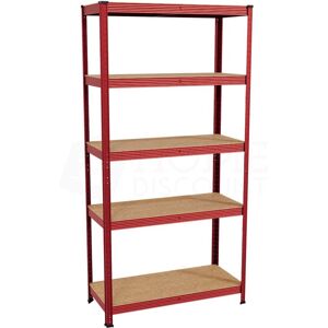Home Discount - 5 Tier Garage Shelving Unit Large Heavy Duty Storage Racking Shelf Boltless Rack, Red
