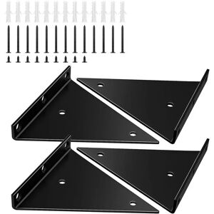 Cyslmuk - 3' Triangle Shelf Brackets, 4 Pack Heavy Duty Iron Wall Mount Brackets with Screws, Right Angle Invisible Wall Shelf Brackets, Large