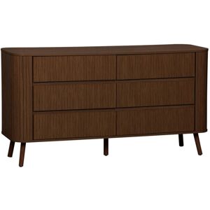 SWEEEK 6-drawer chest of drawers, striated walnut decor, Legacy, L 150 x D 45 H 80cm