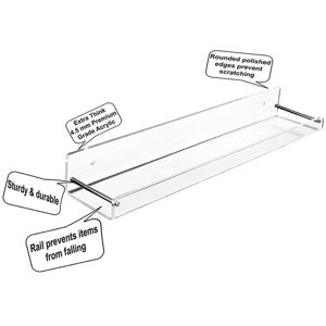 Tlily - 6 Pack Acrylic Floating Shelves, 15W x 3.25Inch, Clear Wall Mounted Bathroom Shelf