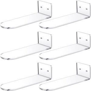 Tlily - 6 Pack Floating Shoe Shelves,Transparent Acrylic Wall Mounted Display Shelves,for Collectible Shoe&Sneaker