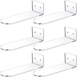 TLILY 6 Pack Floating Shoe Shelves,Transparent Acrylic Wall Mounted Display Shelves,for Collectible Shoe&Sneaker - Transparent
