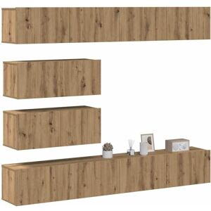 Bonnevie - 6 Piece tv Cabinet Set,TV stand,TV Unit Cabinet Wall-mounted Artisan Oak Engineered Wood VSVS352202