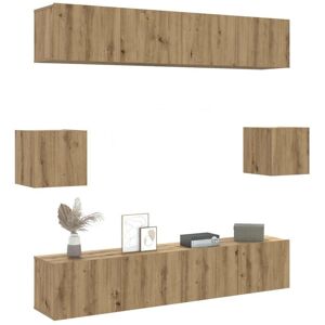 Bonnevie - 6 Piece tv Cabinet Set,TV stand,TV Unit Cabinet Wall-mounted Artisan Oak Engineered Wood VSVS521893