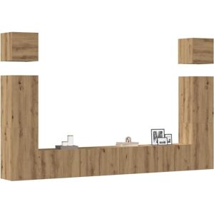 BONNEVIE 6 Piece TV Cabinet Set,TV stand,TV Unit Cabinet Wall-mounted Artisan Oak Engineered Wood VSVS766864