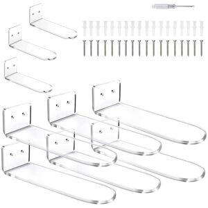 TLILY 9 Pcs Clear Acrylic Floating Shelves for Wall Mount,Shoe Shelves,Floating Sneaker Display,Show Shelf,Wall Shoe Rack