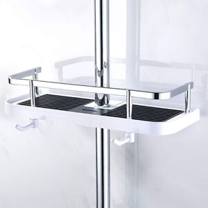 ZVD Adjustable Wall Mounted Shower Shelf, Bathroom Kitchen Storage Basket Hose Mounted, Rust Proof Metal Shower Caddy, Convenient Wall Mounted Chest of