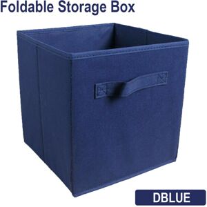 Ainpecca - 4PCS Foldable Storage Boxes Square Canvas Storage Collapsible Box Fabric Cubes(4PCS,DARK blue)