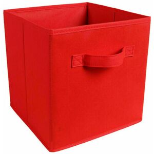 Ainpecca - 4PCS Foldable Storage Boxes Square Canvas Storage Collapsible Box Fabric Cubes(4PCS,RED)