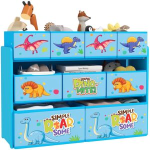 Aiyaplay - 3-Tier Toy Organiser Shelf with 9 Storage Boxes for Bedroom, Blue