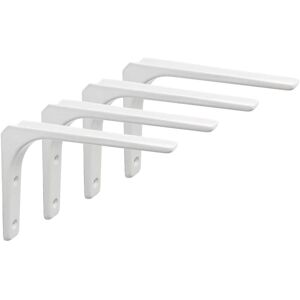 Alwaysh - Wall Shelf Support Floating Bracket Support, Floating Shelf Concealed Wooden Floating Bracket with Fixing, Heavy Duty Glossy White Metal