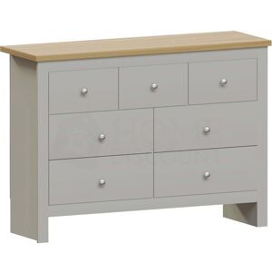 Home Discount - Arlington 7 Drawer Chest of Drawers Bedroom Storage Furniture, Grey