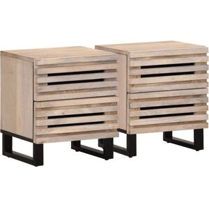 Vidaxl - Bedside Cabinets 2 pcs 40x33x46 cm Solid Wood Bleached Mango