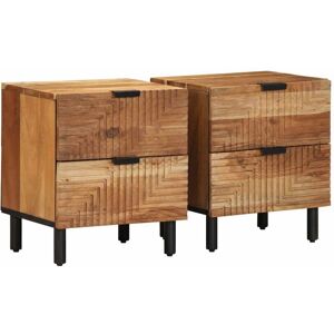 Bedside Cabinets 2 pcs 40x33x46 cm Solid Wood Acacia Vidaxl