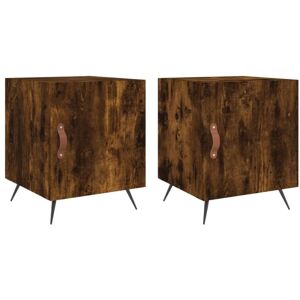 Bedside Cabinets 2 pcs Smoked Oak 40x40x50 cm Engineered Wood Vidaxl