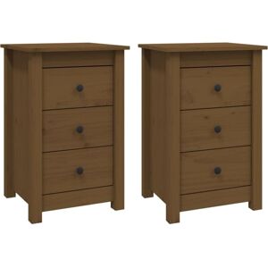 Vidaxl - Bedside Cabinets 2 pcs Honey Brown 40x35x61.5 cm Solid Wood Pine
