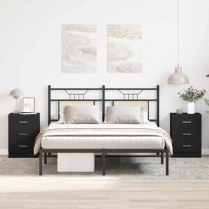 Vidaxl - Bedside Cabinets 2 pcs Black 38x35x56 cm Engineered Wood