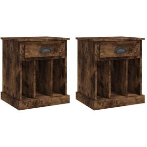 Bedside Cabinets 2 pcs Smoked Oak 43x36x50 cm Vidaxl