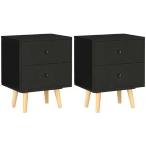 Bedside Cabinets 2 pcs Black 40x30x50 cm Solid Pinewood Vidaxl