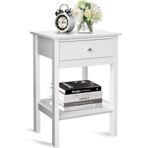 Briefness - Bedside Tables with Drawer & Shelf, Nightstands for Living Room/Bedroom, Small Side Table