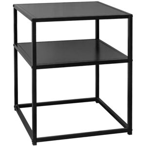 Sweeek - Black metal bedside table with shelf, Industrielle, Black, 43x40x52 cm