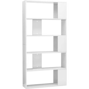 Book Cabinet/Room Divider High Gloss White 80x24x159 cm Engineered Wood Vidaxl