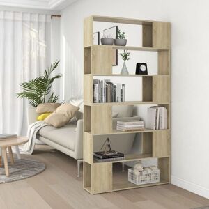 BONNEVIE Bookcase,Book Cabinet,Bookshelf Room Divider Sonoma Oak 100x24x188 cm VSVS52039