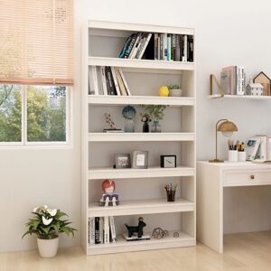 Bonnevie - Bookcase,Book Cabinet,Bookshelf/Room Divider White 100x30x200 cm Solid Pinewood VSVS96049