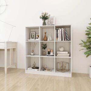 Bonnevie - Bookcase,Book Cabinet,Bookshelf/Room Divider White 104x33.5x110 cm Solid Pinewood VSVS32978