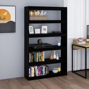 Bonnevie - Bookcase,Book Cabinet/Room Divider Black 100x30x167.5 cm Solid Pinewood VSVS988774
