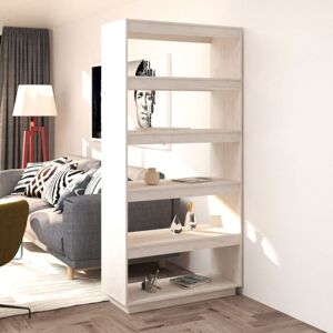 Bonnevie - Bookcase,Book Cabinet/Room Divider White 80x35x167 cm Solid Pinewood VSVS406317