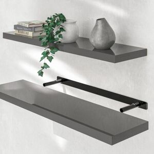Casaria - Floating Shelves Including Bracket Wall Shelving Living Room Kitchen Bedroom Office 38mm Thick Hidden Wall Fixing 15kg Capacity mdf 90cm